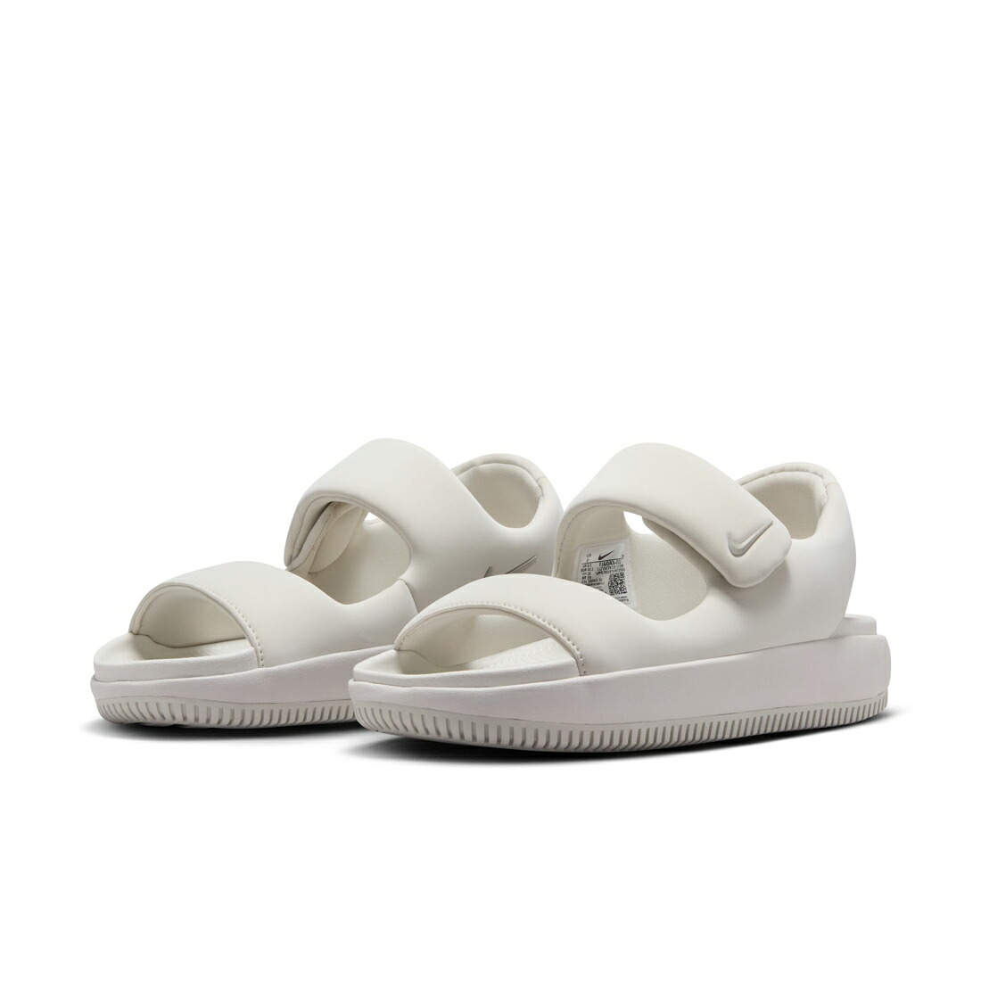 【4/20 20時～4H限定PT10倍】 ナイキ NIKE レディース サンダル カーム FJ6043-002 ベージュ ストラップサンダル パフサンダル マジックテープ プール 海 アウトドア