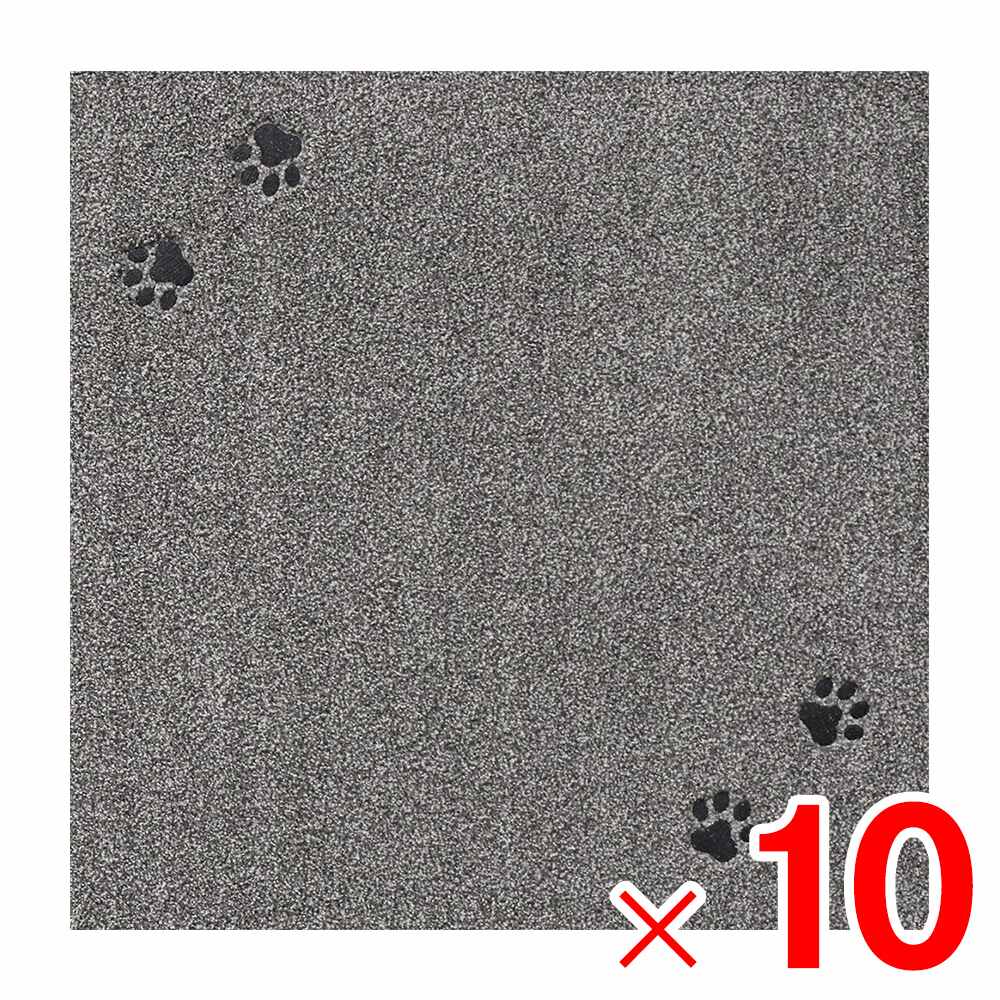 ラグタス タイルマット タイルラグ てくてく肉球 50&times;50cm グレー GRY &times;10枚 ケース販売｜Arclands Online 支店