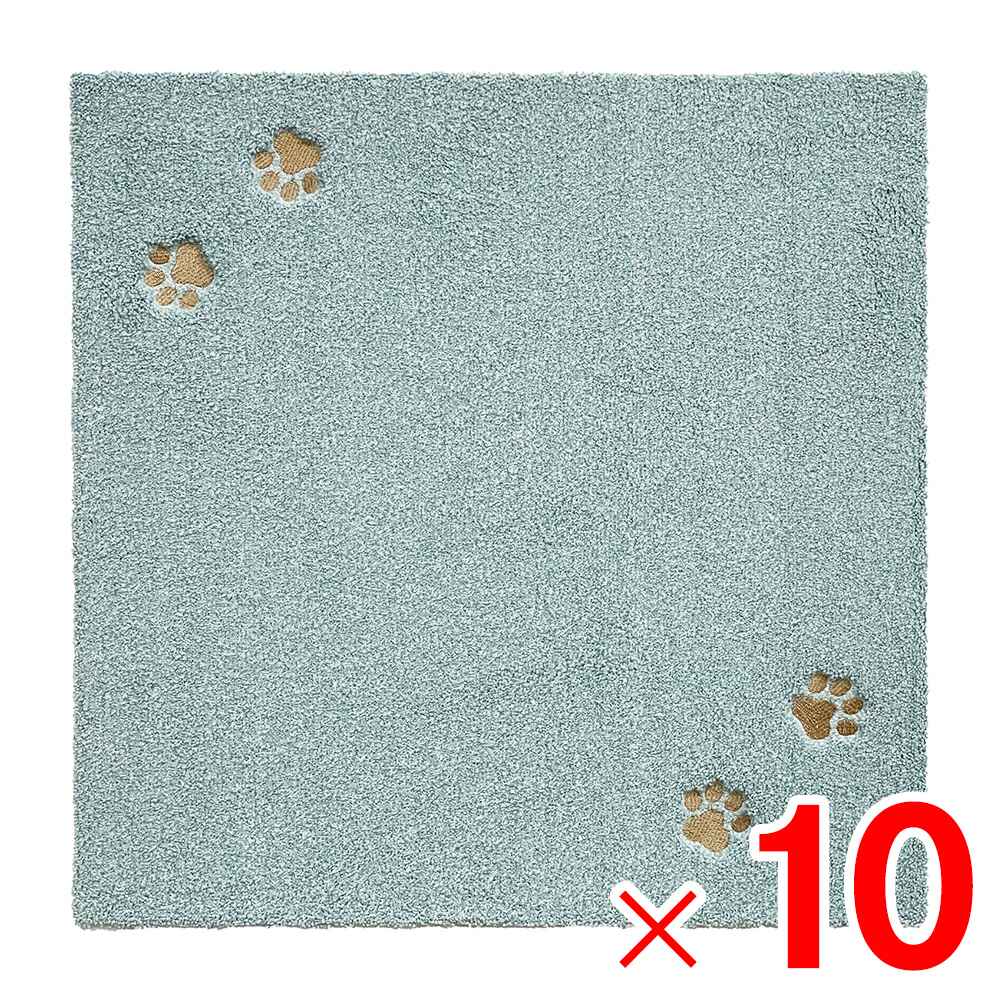 ラグタス タイルマット タイルラグ てくてく肉球 50&times;50cm ミントブルー MBL &times;10枚 ケース販売｜Arclands Online 支店