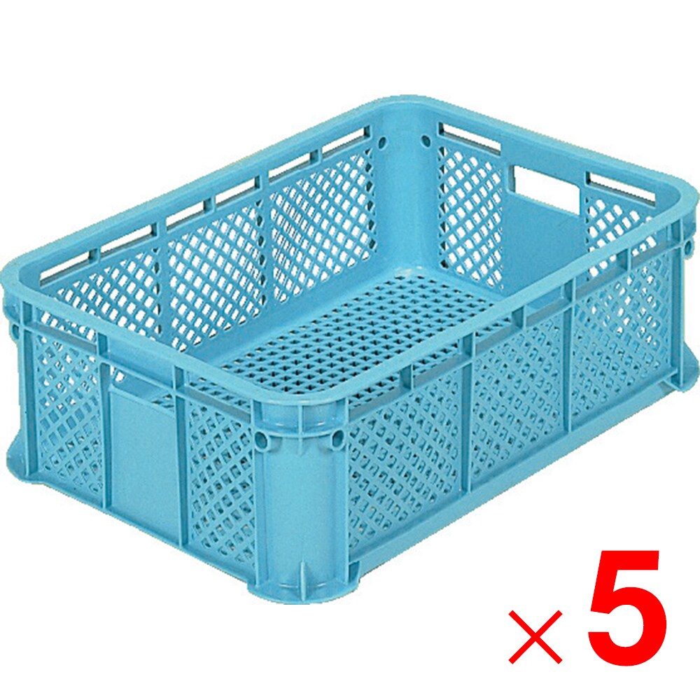 【法人限定】サンコー サンテナーB＃42-2 ライトブルー 5個 104310 セット販売 【メーカー直送・代引不可・置配不可】