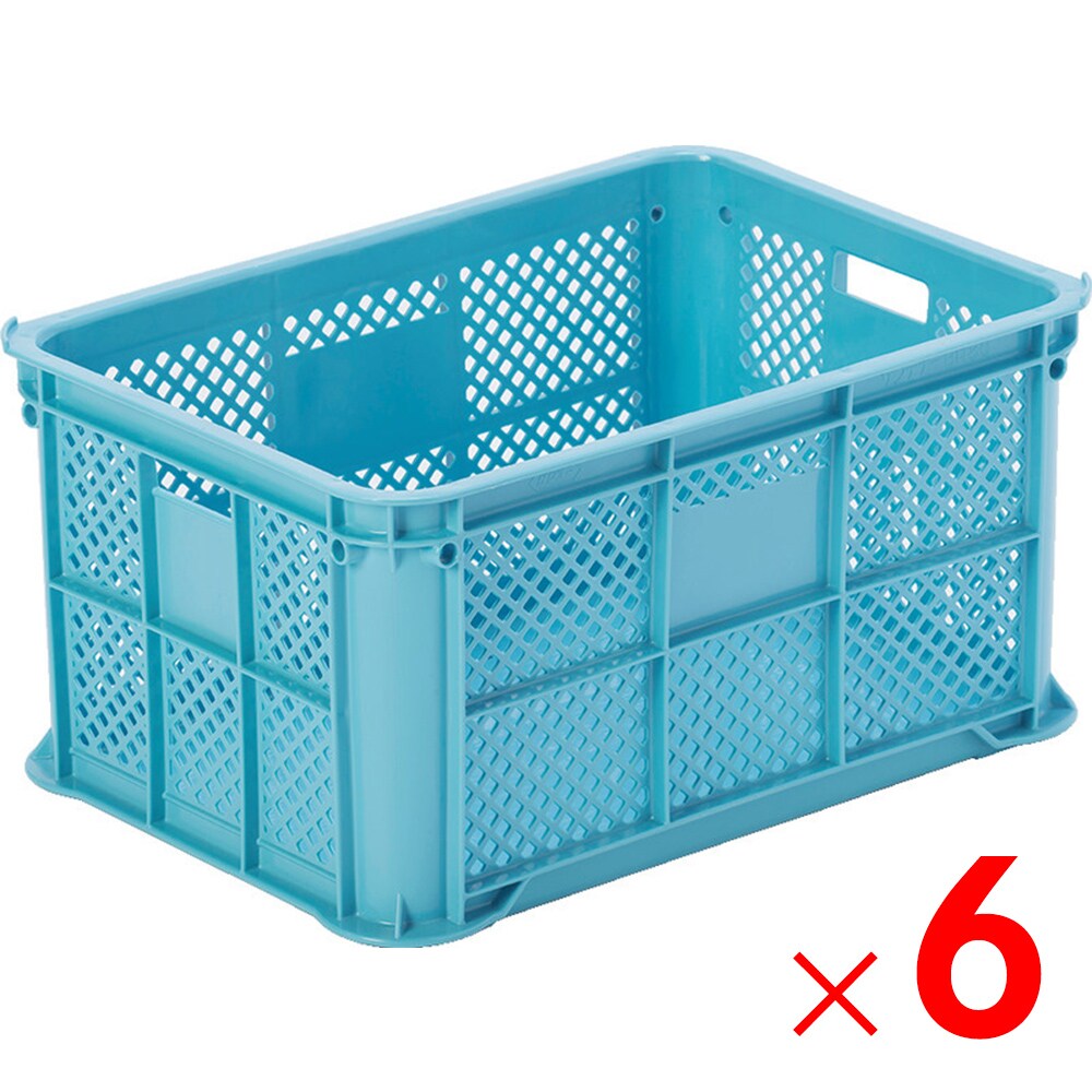 【法人限定】サンコー サンテナーB＃80 ライトブルー 6個 106900 セット販売 【メーカー直送・代引不可・置配不可】