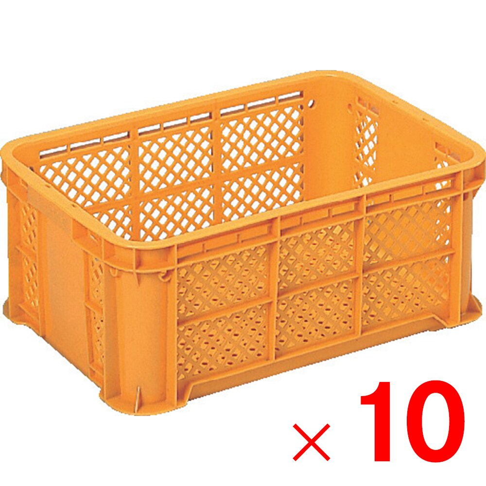 【法人限定】サンコー サンテナーB＃25-3 オレンジ 10個 103101 セット販売 【メーカー直送・代引不可・置配不可】