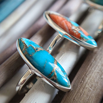 楽天市場】Bisbee Turquoise 14KYG Ring（ビズビーターコイズ 14K金