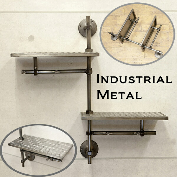 Lavieen Gas Metal Shelf 2 Stage Pipe 121 Resin Gas Metal Shelf 2 Stage Pipe 121 Resin Wall Bunk Shelves Rack Decorative Display Storage Iron Antique American Goods