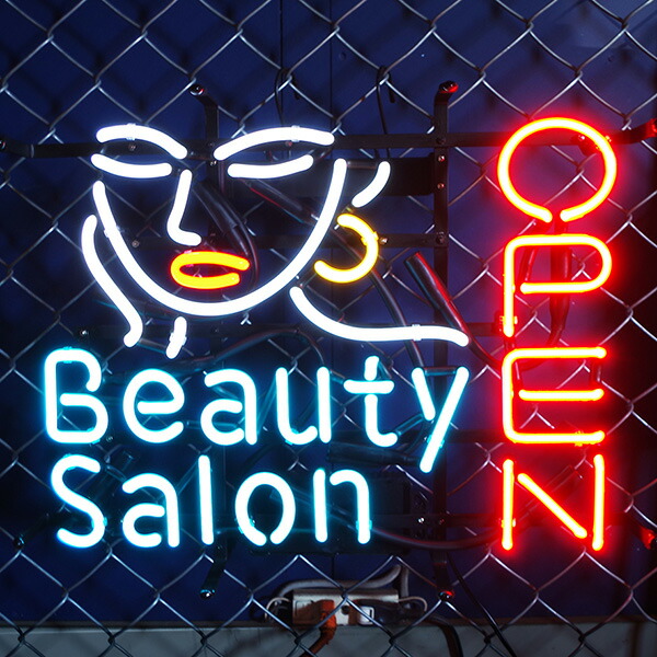 楽天市場 アメリカン ネオンサイン オープン 美容室 Beauty Salon Open ｈ4 W530mm ネオン看板 ネオン管 西海岸風 インテリア アメリカン雑貨 ラヴィアンローズ アメリカン雑貨