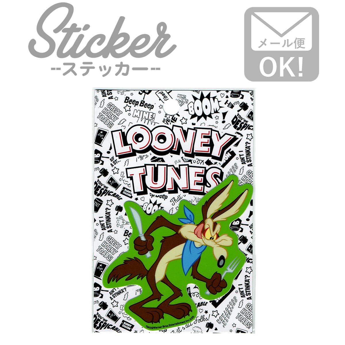 楽天市場 ステッカー シール カワイイ 車 Looney Tunes ルーニーチューンズ ワイリーコヨーテ アメコメ Wb 019 カスタマイズ オリジナル ワッペン通販 ワッペンストア