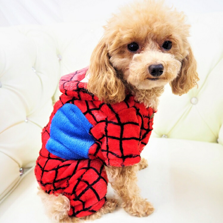 楽天市場 ペット用コスチューム犬 冬服 暖かい ロンパース コスチューム コスプレ キャラクター キャラ コス つなぎ オールインワン カバーオール レッド ブルー 犬 猫 ペット 服 犬服 かわいい ふわ もこ 秋冬 ハロウィン アメコミ 小型 返品交換不可 送料無料 Lea And Rio