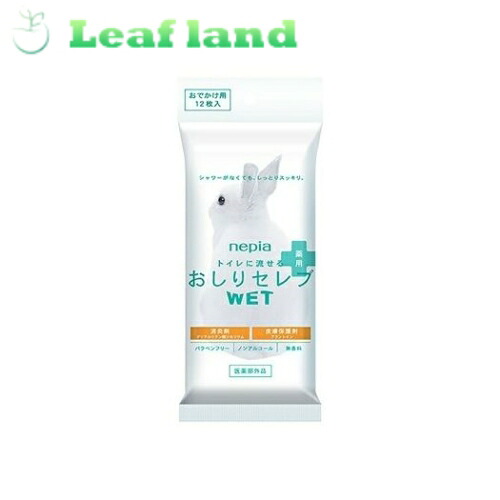 【60個セット！】【送料無料！】ネピア トイレに流せる おしりセレブ WETウエット 薬用 おでかけ用 12枚 【王子ネピア】【メール便最大10個まで】