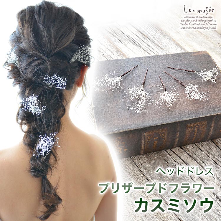 楽天市場 ヘッドドレス 花 ウェディング かすみ草 かすみそう カスミソウ ドライフラワー プリザーブド プリザーブドフラワー 花嫁 ウエディング ブライダル 髪飾り 造花 結婚式 海外挙式 前撮り ヘアアクセサリー 小花 小さい 白 ホワイト おしゃれ ウェディング