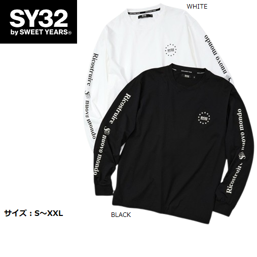 【~10%OFF引き換え証\u0026尖んがり最大限度10倍】SY32 by SWEET YEARS ロングティーシャツ 長袖 メンズ レディース 今めかしい かっこいい 愛くるしい ブランド名 15505【お取り寄せ】