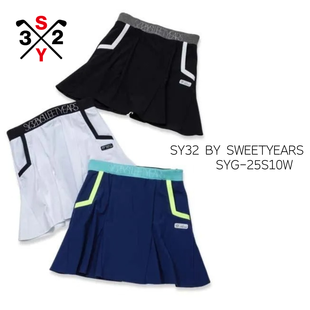 SY32 by SWEET YEARS ゴルフお召しもの スコート 太陽フレア レディース 今めかしい 愛くるしげ ブランド名 SYG-25S10W お取り寄せ