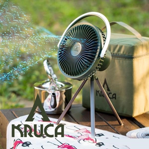 扇風機 アウトドア LEDライト付き 吊り下げ式 卓上式 4way 虫よけ超音波 BLUEFEEL KRUCA 多機能キャンピングファン｜リッスショップ　店