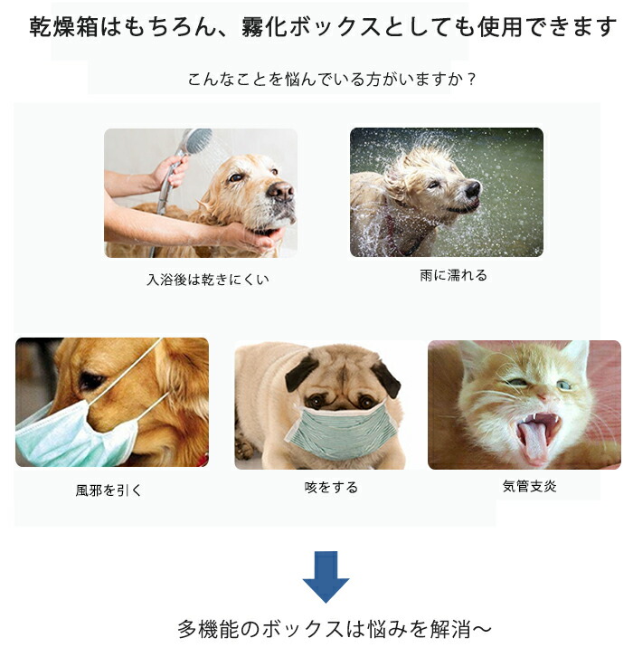 ペット用霧化ボックス ペット乾燥ケース 折り畳み式 多機能 ペット 酸素室用ケージ ペットオキシホテル 猫 犬 兼用 お風呂後 通気 軽量 通気性抜群 蚊避け 犬用ケージ ペットケージ 丈夫 出し入れ易い 屋内 犬猫兼用 ペット用品 Sermus Es