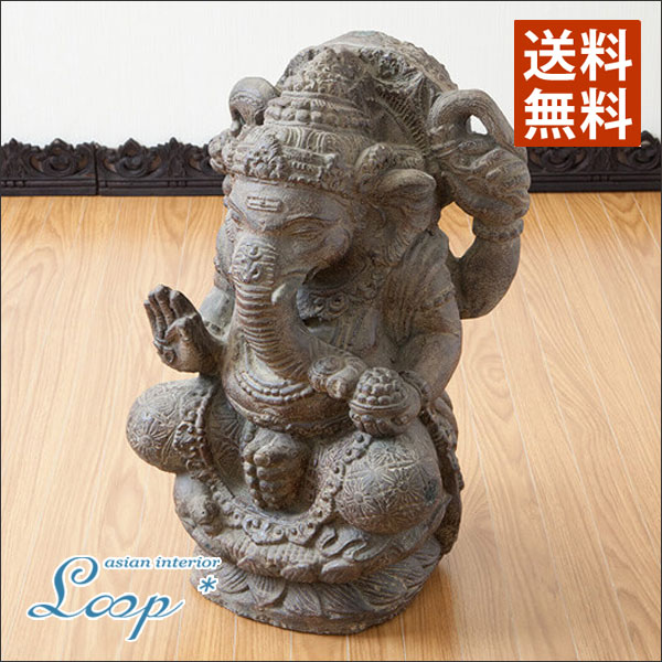 楽天市場】寝ているガネーシャの石像 スリーピングガネーシャパラス