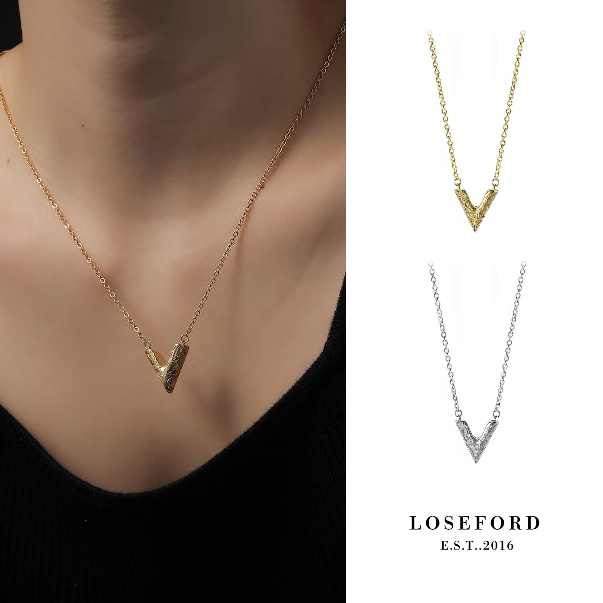 楽天市場】【LOSE FORD 公式】Vネックレス 316L メンズネックレス