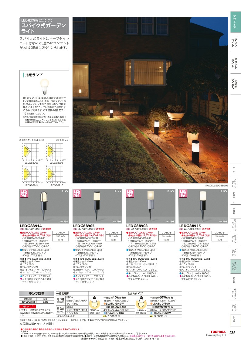 東芝ライテック TOSHIBA LEDG88919Y(S) LEDガーデン・門柱灯 球別