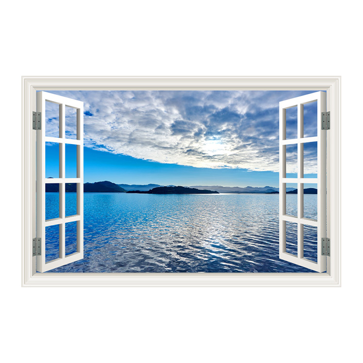 楽天市場 ウォールステッカー 窓枠 空と海 Sサイズ Waku 風景 景色