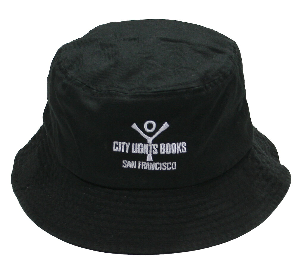 [City Lights Bookstore] Logo Bucket Hat (Black) - シティ・ライツ・ブックストア かぶり笠