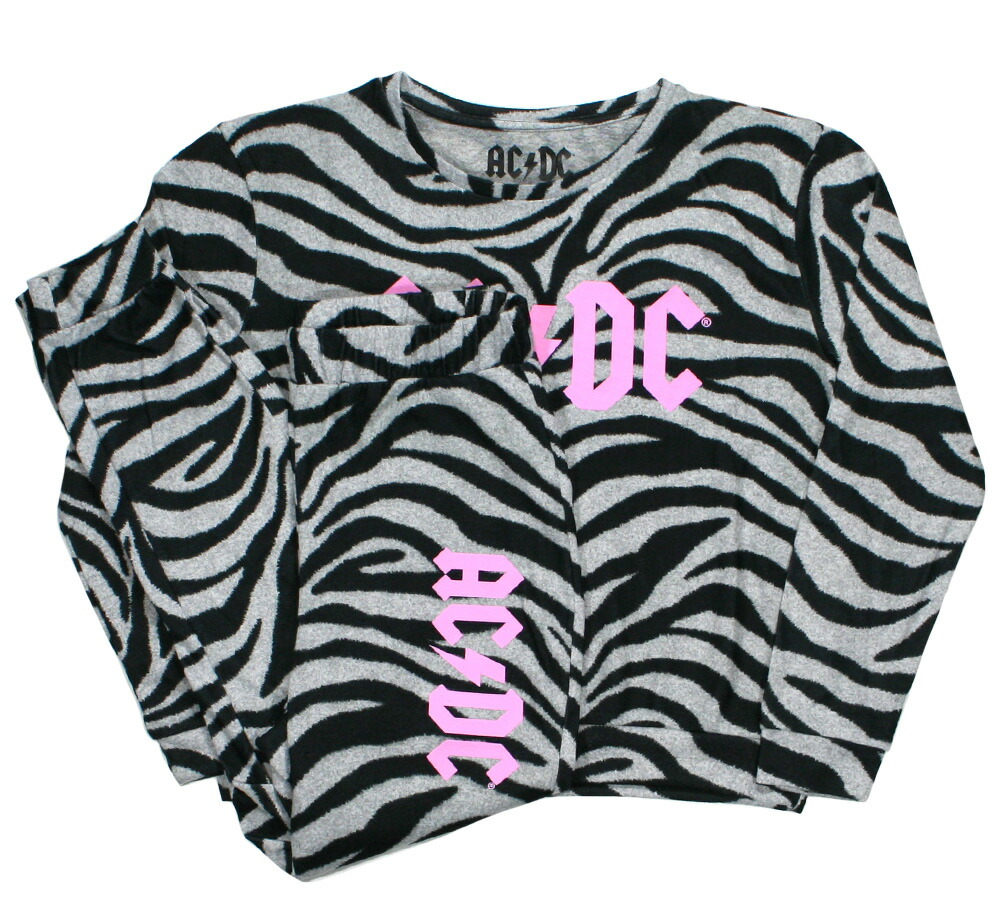 AC/DC / Logo Women Pyjamas (Grey/Black) - エーシー・ディーシー パジャマ