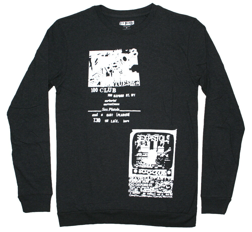 【楽天市場】sex Pistols 100 Club Long Sleeved Tee Charcoal Grey セックス