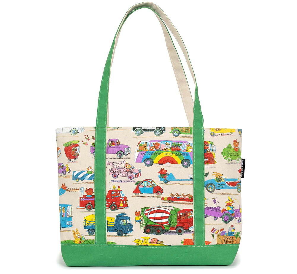 [Out of Print] Richard Scarry / Cars and Trucks and Things That Go Zippered Boat Tote Bag - カーズ＆トラックス ジップ トートバッグ