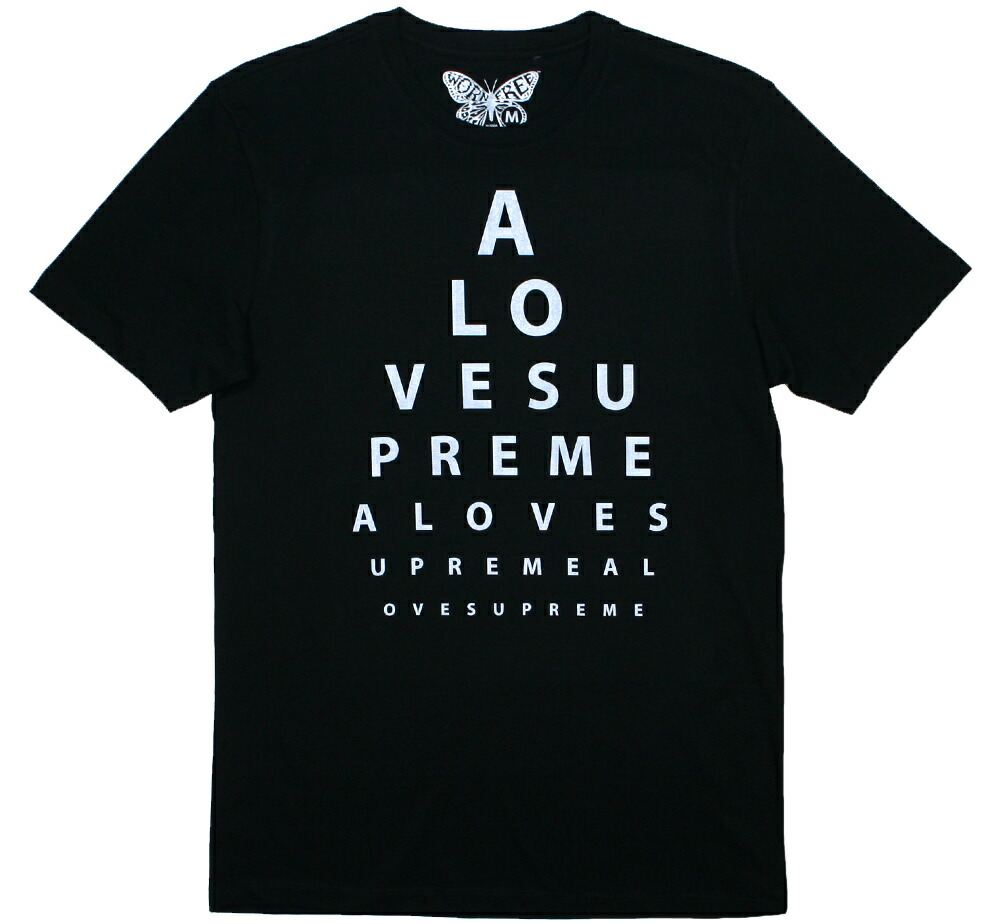 [Worn Free] John Coltrane / A Love Supreme Eye Test Tee 1 (Black) - [ウォーン・フリー] ジョン・コルトレーン Tシャツ｜Rudy ＆ Co. 店