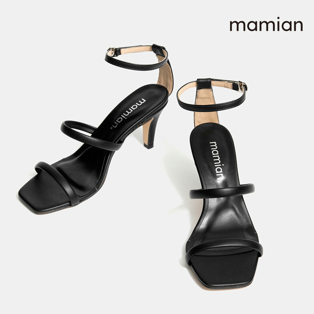 楽天市場 10 Off スペシャルsale 美脚ミドルヒールサンダル 足が痛くない なりにくい 7 0cmヒール Sml アイボリー Dブラウン ブラック 黒 Black レディース 日本製 スクエアトゥストラップヒールサンダル 744 Mamian マミアン