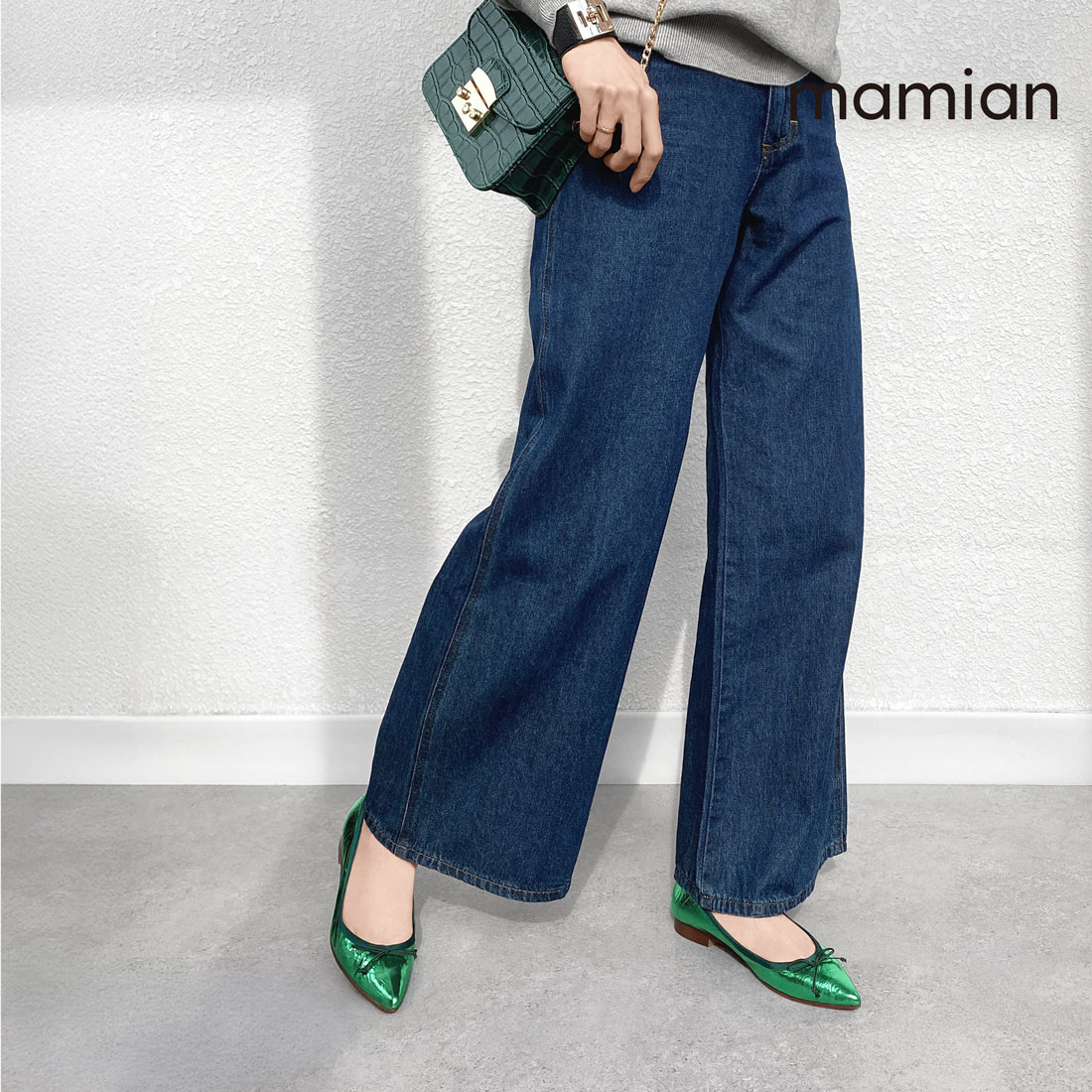[55% OFF: Last Item] Flat Shoes for Beautiful Legs, 1.0 cm Heel Crack, Blue, Crack, Green, Made in Japan, Women's, 22.5cm-25.0cm, Pointed Toe Crack, Mylar Ballet Shoes (m17046)