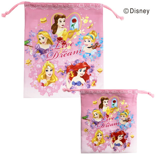 Disney ストール&巾着 プリンセス  kissmedoll 1205-d7243pn-2.jpg