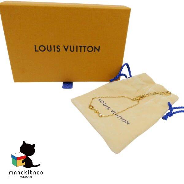ルイ・ヴィトン LOUIS VUITTON ゴールド M00374 プティルイ 腕輪 ゴールド 同盟罷工ラス LV モノグラム 御花 今めかしい 好いたらしい 付属物 差し上げ物 差し上げ物 レディース 箱  布袋 位置づけるA 宝飾品 【中古】