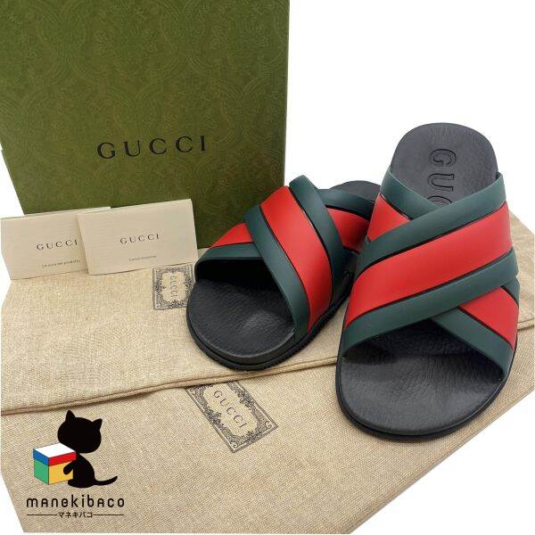 GUCCI サンダル 赤と緑 クロスストラップ 67c8c98ea4096.webp