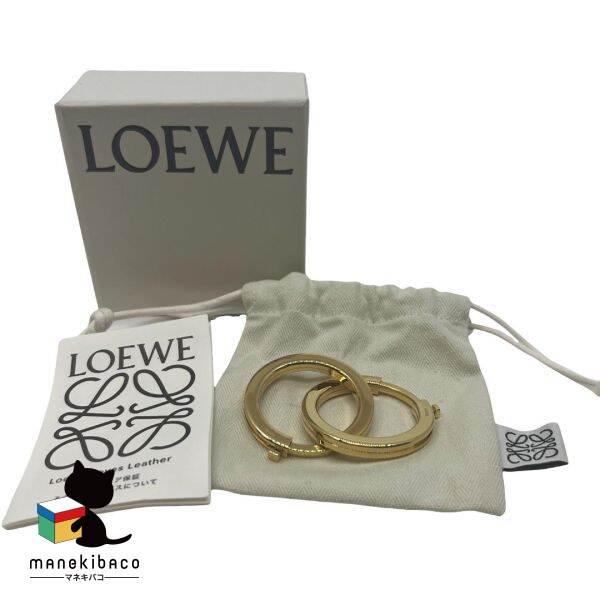 ☆超美品☆LOEWE ストラップリング チャーム ゴールドカラー 2個セット ストラップ メタリックリング (メタル) ゴールド - LOEWE