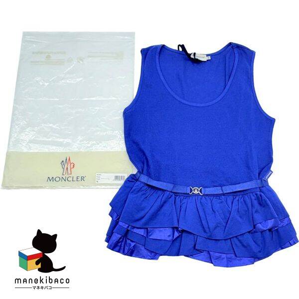 モンクレール MONCLER ブルー 未使用 フリルタンクトップ 8086800 82672 751 ブルー レディース サイズXS ブランド ファッション ノースリーブ トップス タグ付 ランクS アパレル 【中古】｜manekibaco