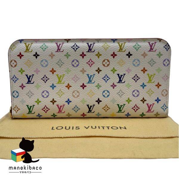ルイヴィトン LOUIS VUITTON M60270 アンソリット マルチ モノグラム 白 ホワイト オレンジ ゴールド金具 長財布 さいふ サイフ 財布 ウォレット 布袋 ランクA 財布 【中古】｜manekibaco