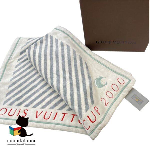 LOUIS VUITTON タオルケット イエロー・グレー ルイ ヴィトン LOUIS VUITTON モノグラム ブランケット ウール