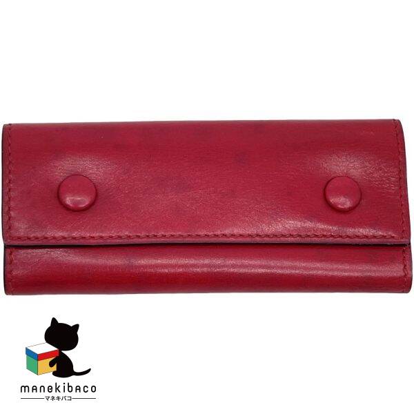エルメス HERMES レッド 4連キーケース キーケース 赤 レッド 小物 ランクB 小物 【中古】|manekibaco