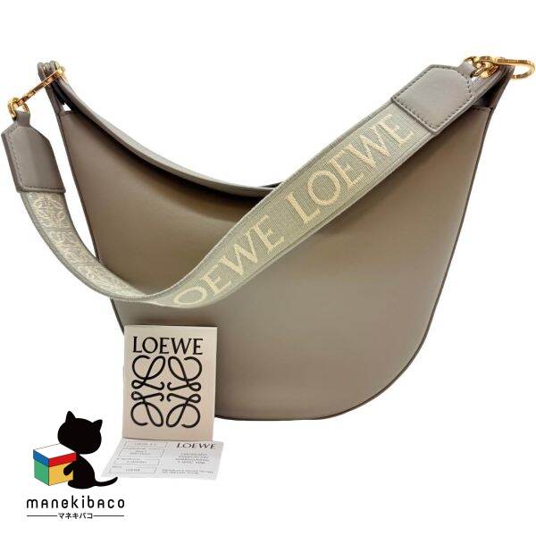 ロエベ LOEWE グレー ルナバッグ グレー ワンショルダー ロゴ バッグ 冊子 ランクA 女性用バッグ 【中古】｜manekibaco
