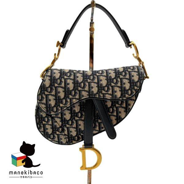 クリスチャン・ディオール Christian Dior 米国海軍 サドル オブ西洋葱 一ショルダーバッグ 帆布 なめし革 紺 序列付けるA 成人女性用御徒面子 【中古】