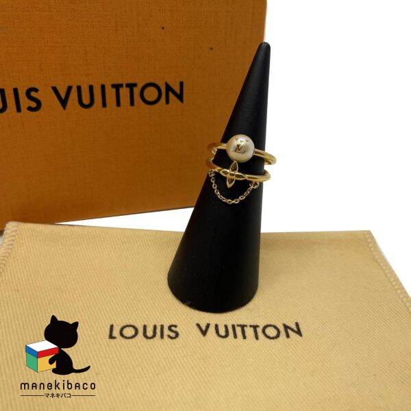 ルイ・ヴィトン LOUIS VUITTON ゴールド M1693M リング2個セット リングブルーミング GP パール アクセサリー 箱 布袋 ランクA アクセサリー 【中古】｜manekibaco