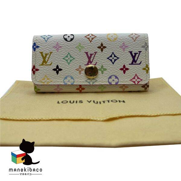 ルイ・ヴィトン LOUIS VUITTON マルチカラー M60043 4連キーケース マルチカラー 白 布袋 小物 【中古】｜manekibaco 29,445円