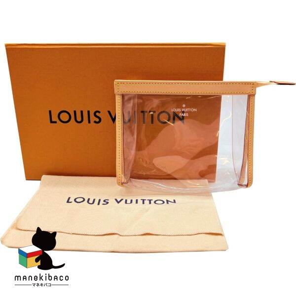 ルイ・ヴィトン LOUIS VUITTON クリア ポッシュトワレPM レザー ビニール 透明 小物入れ 箱 布袋 ランクA バッグ 【中古】