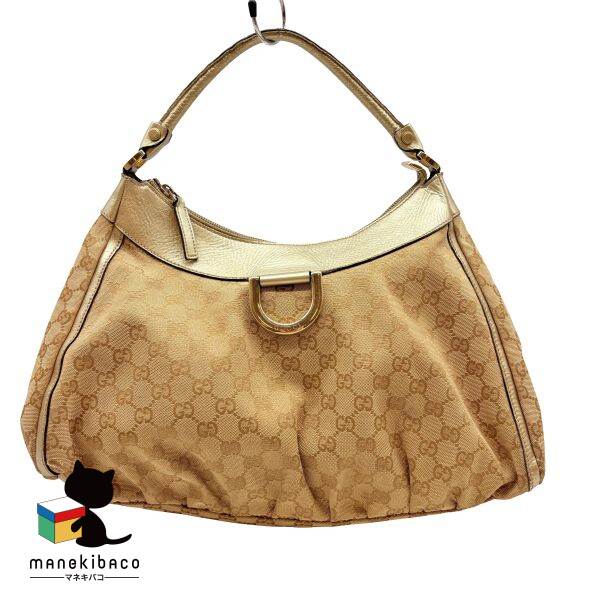 グッチ GUCCI ベージュ アビー ワンショルダーバッグ ベージュ ゴールド キャンバス レザー ブランド レディース ランクAB 女性用バッグ 【中古】｜manekibaco