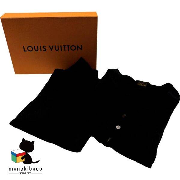 ルイ・ヴィトン LOUIS VUITTON ブラック アンサンブル カーディガン タートルネック Sサイズ カシミヤ100% 黒 ニット アパレル トップス 穴あき箇所縫いあり 箱 アパレル 【中古】|manekibaco