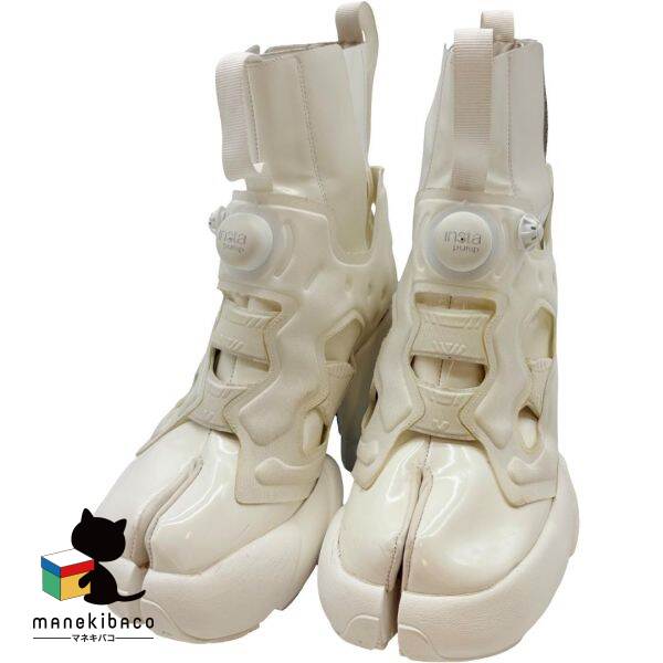 メゾンマルジェラ MAISON MARGIELA ホワイト Margiela x Reebok ショートブーツTABI ポンプフューリー白 US5 EUR35 22? レディース ランクB 小物 【中古】｜manekibaco