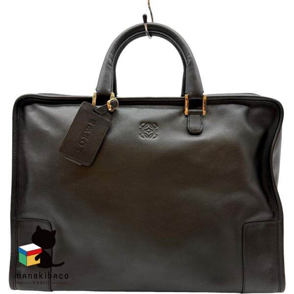 ロエベ LOEWE ブラック アマソナ40 ボストン 黒 ビジネスバッグ ハンドバッグ ブランド 人気 ランクA バッグ 【中古】