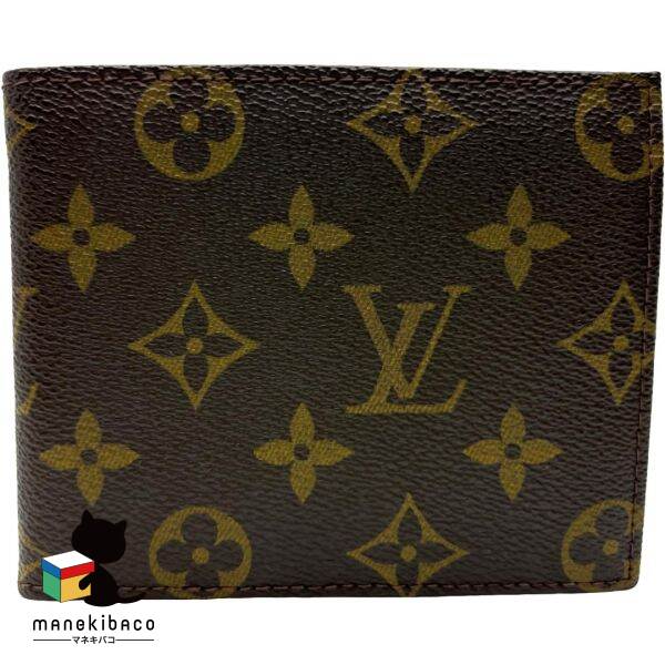 ルイ・ヴィトン LOUIS VUITTON モノグラム 旧M61665 マルコ ボックスカーフ ２つ折り紙入れ 折紙入れ 序列付けるAB 紙入れ 【中古】