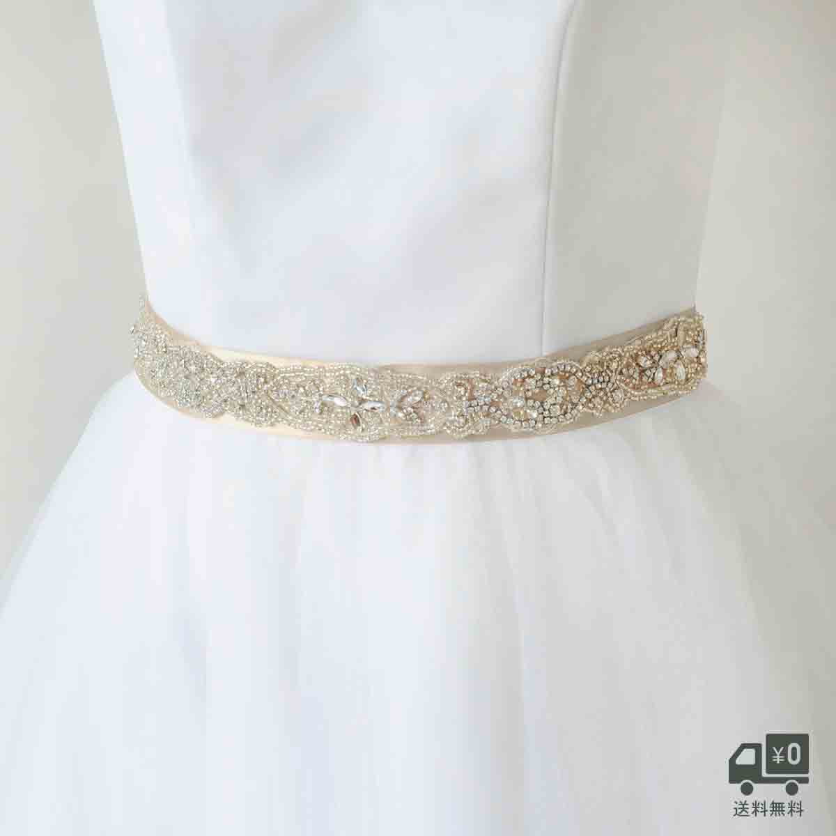 楽天市場】サッシュベルト ビジューベルト リボンベルト