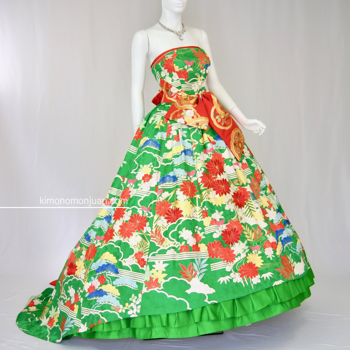 楽天市場】着物 ドレス リメイク カラードレス ウエディング 赤