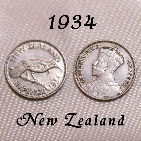楽天市場】1933年 発行初年 NZ ニュージーランド 6ペンス コイン