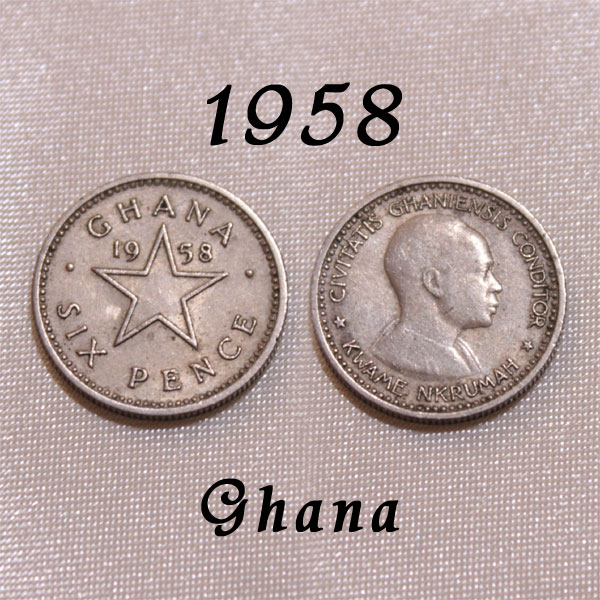 楽天市場 ガーナ 1958年 Ghana 独立後発行初年 1年限り 幸福の6ペンスコイン 白銅貨 ガーナの独立運動 アフリカの独立運動の父 クワメ エンクルマ ヴィンテージ 中古 メイ フェアリー楽天市場店